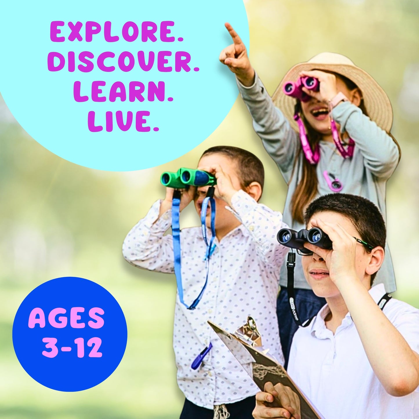 Kids Binoculars 8x21 — Explorer Set - Turquoise
