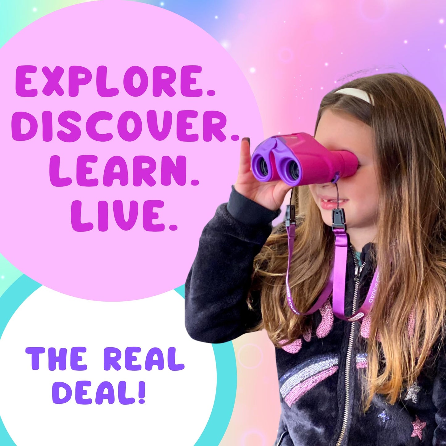 Toddler Kidnoculars — Focus-Free Binoculars - Pink