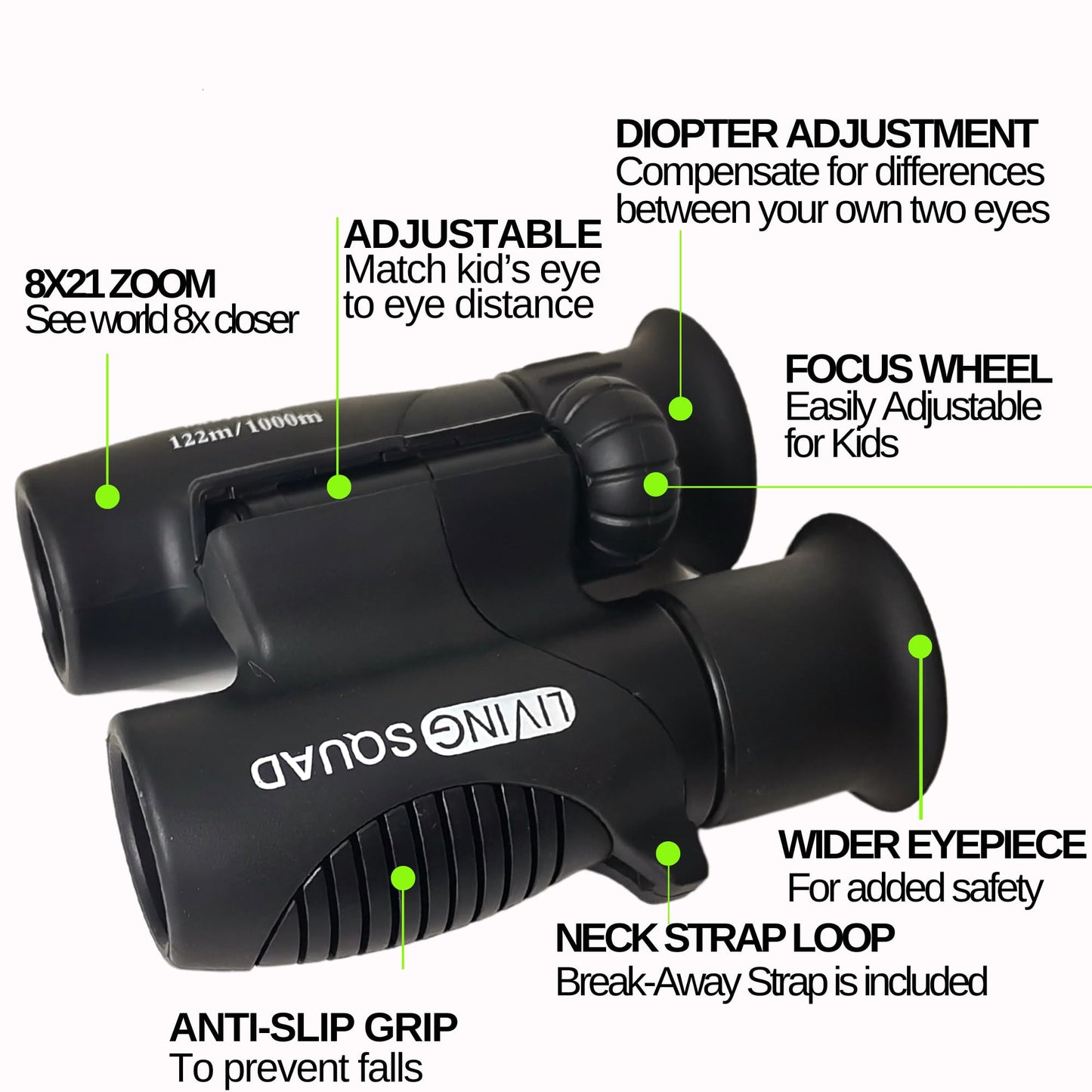 Kids Binoculars 8x21 — Explorer Set - Black