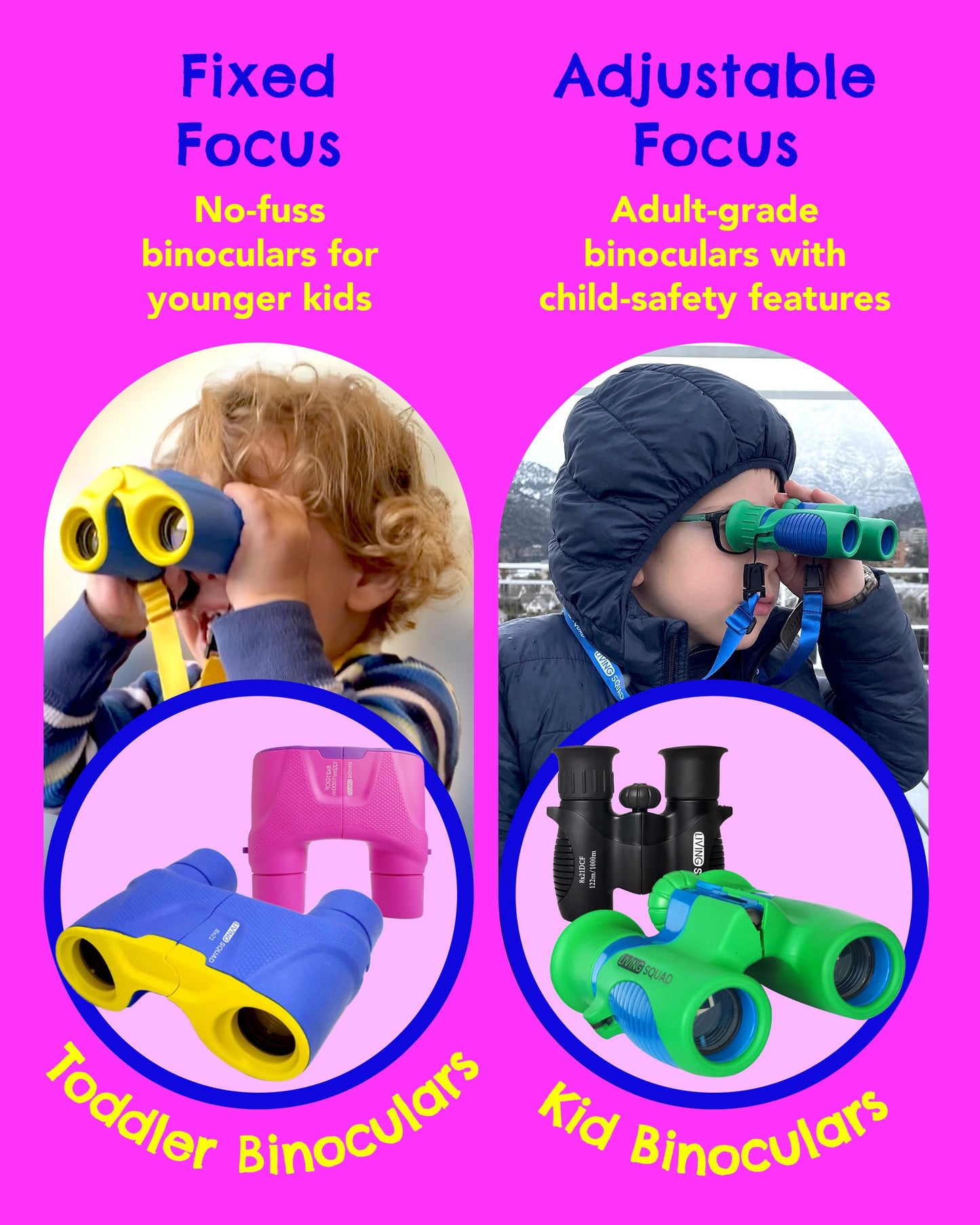Toddler Kidnoculars — Focus-Free Binoculars - Blue