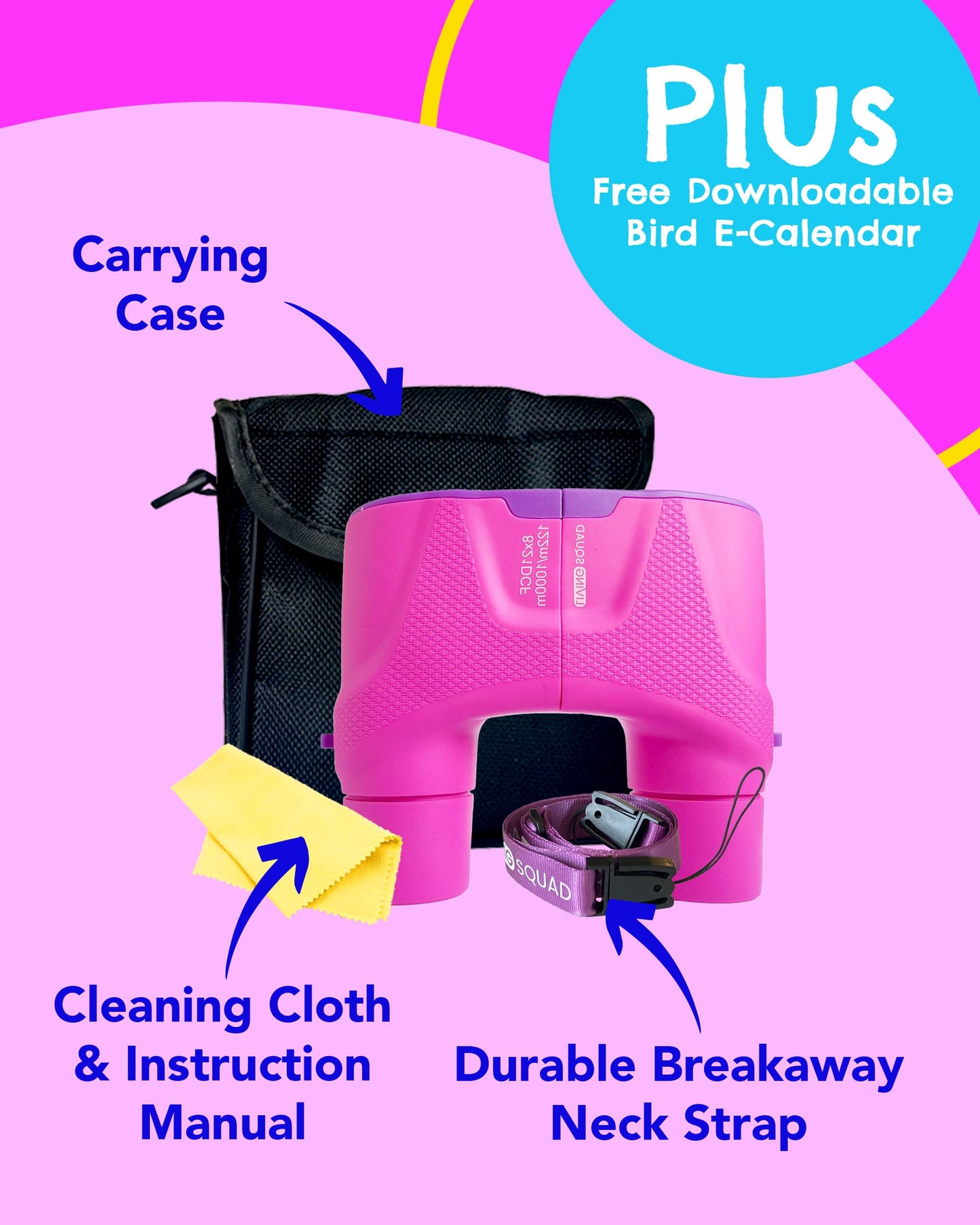 Toddler Kidnoculars — Focus-Free Binoculars - Pink