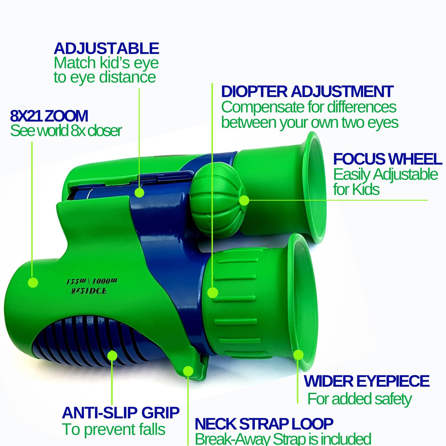 Kids Binoculars 8x21 — Explorer Set Green