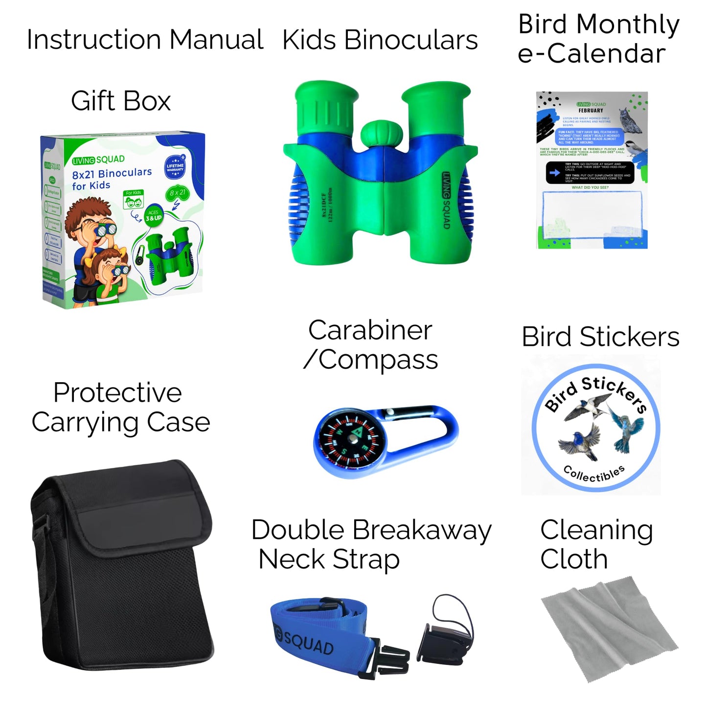 Kids Binoculars 8x21 — Explorer Set Green