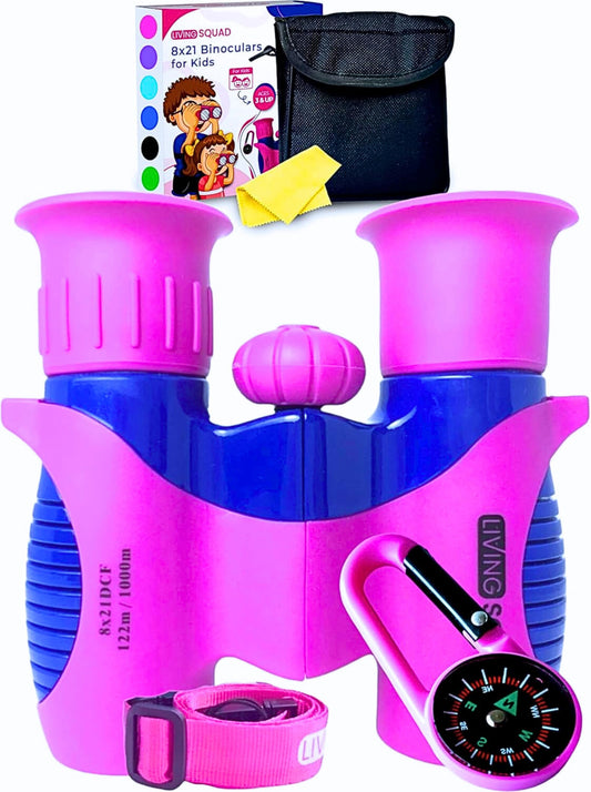 Kids Binoculars 8x21 — Explorer Set - Pink