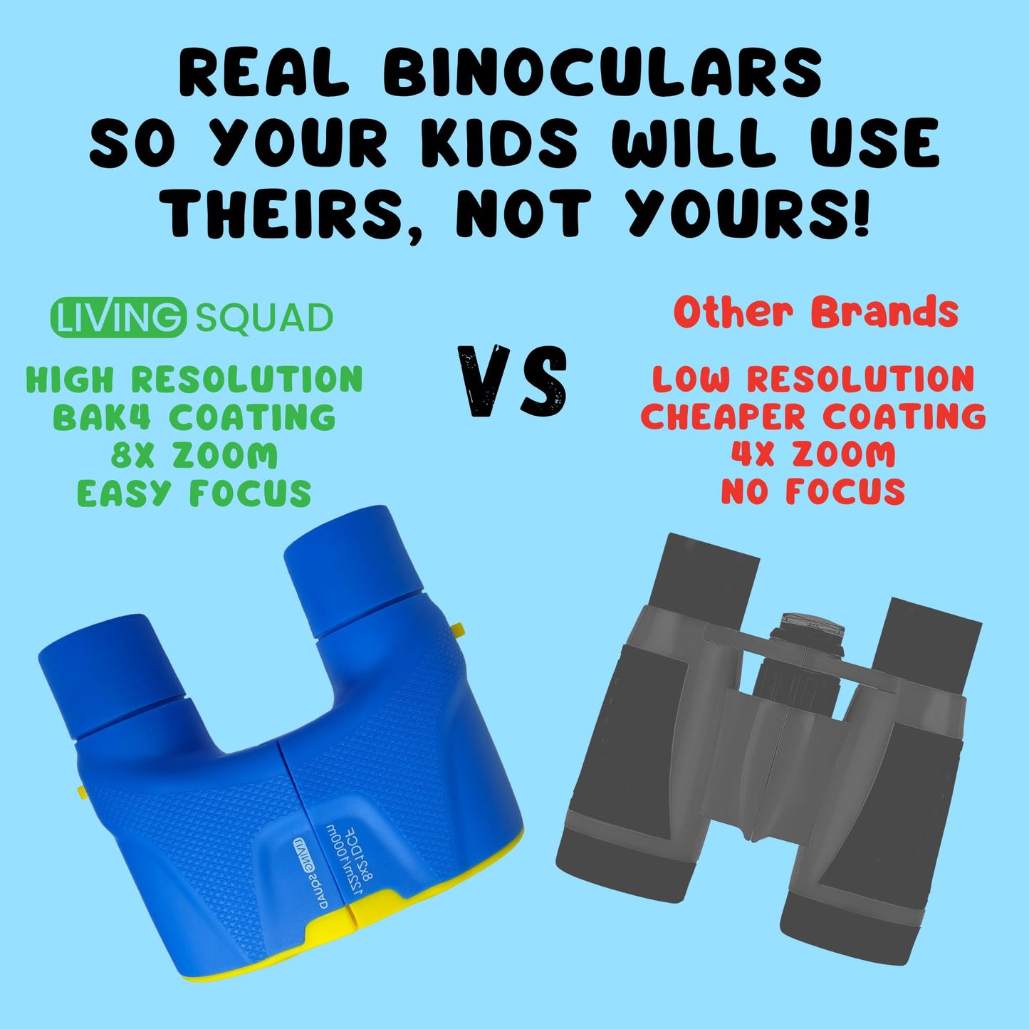 Toddler Kidnoculars — Focus-Free Binoculars - Blue